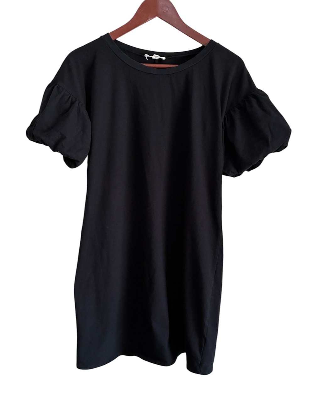 Rolla Coster Women's Black Puff Sleeve T-Shirt Dress Size Small